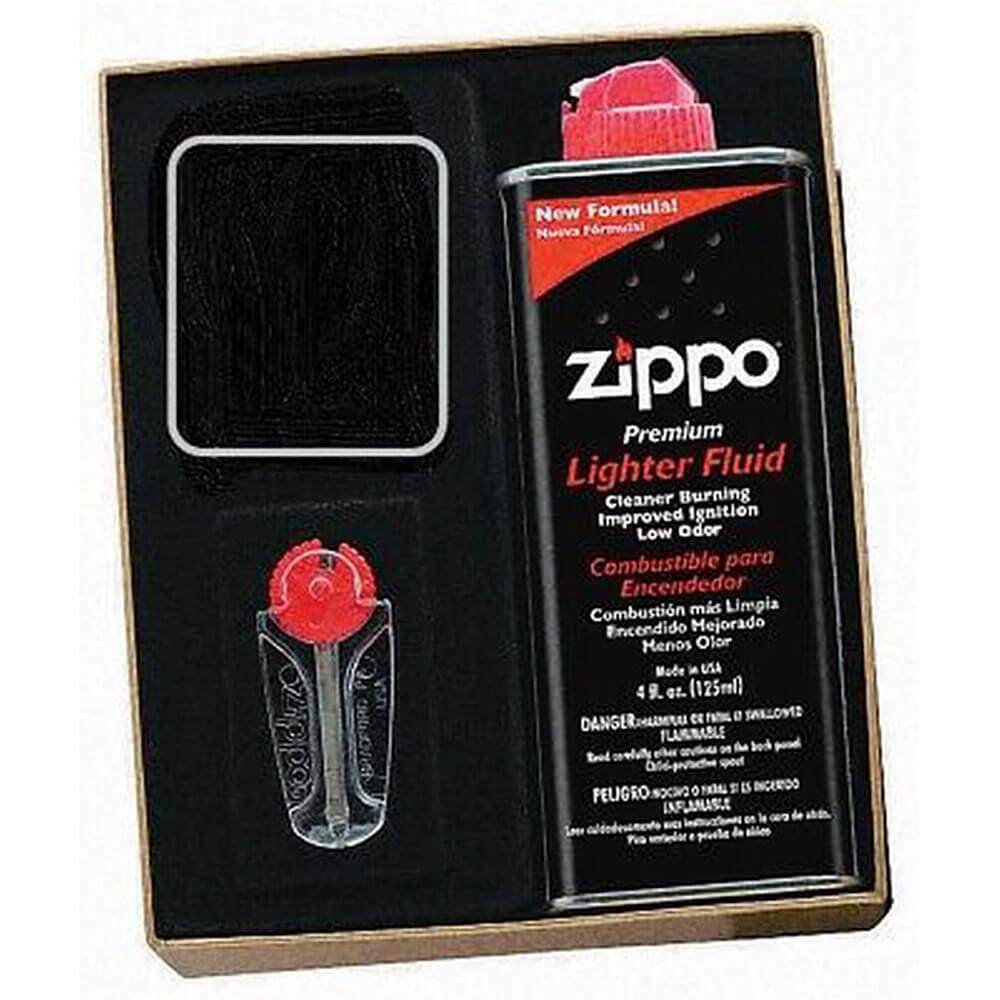 Kit-cadeau Zippo avec silex fluides et emplacement plus léger vide