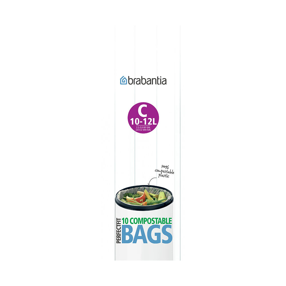 Brabantia Code C Compostable Bin Liners 10-12L (sac de 10)