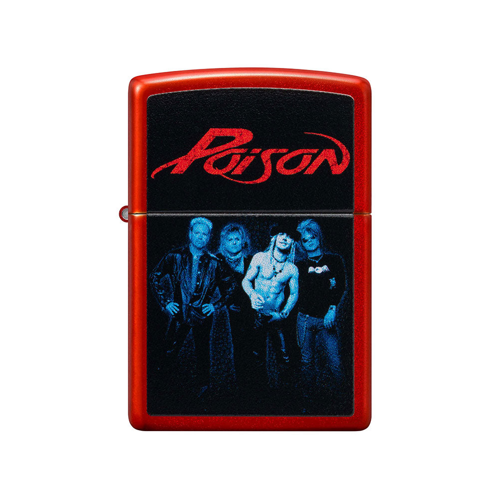 Briquet du vent de conception de poison Zippo (rouge métallique)