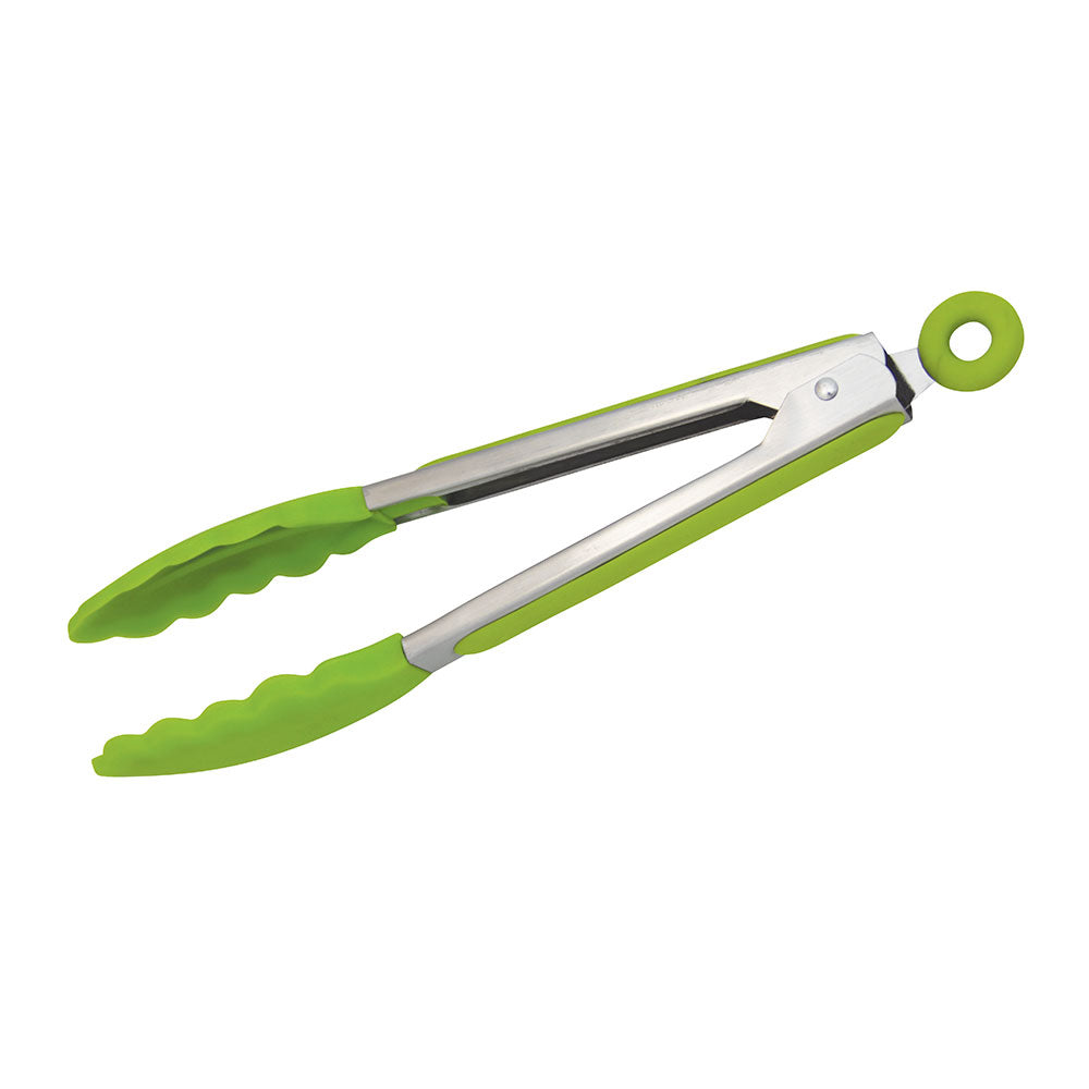 Tongles en silicone Avanti avec poignée en acier inoxydable 23 cm (vert)