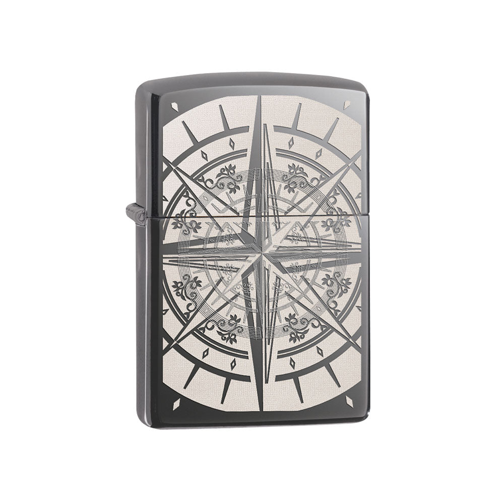 Zippo 8 points Laser de glace noire / Auto EngrV Windproof