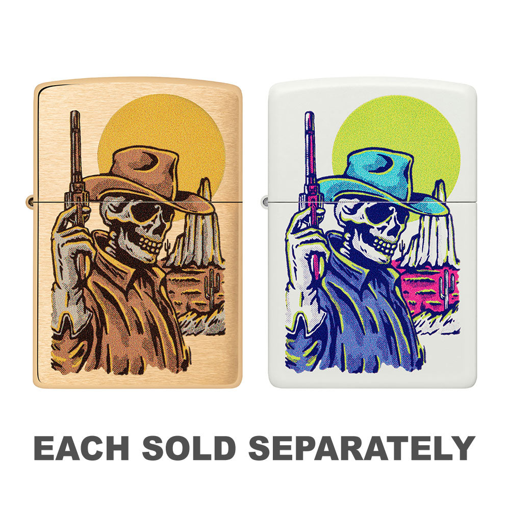 Briquet de la conception de crâne de cowboy zippo