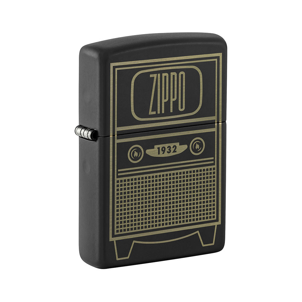 Zippo Vintage TV Design Windpoof plus léger (noir mat)