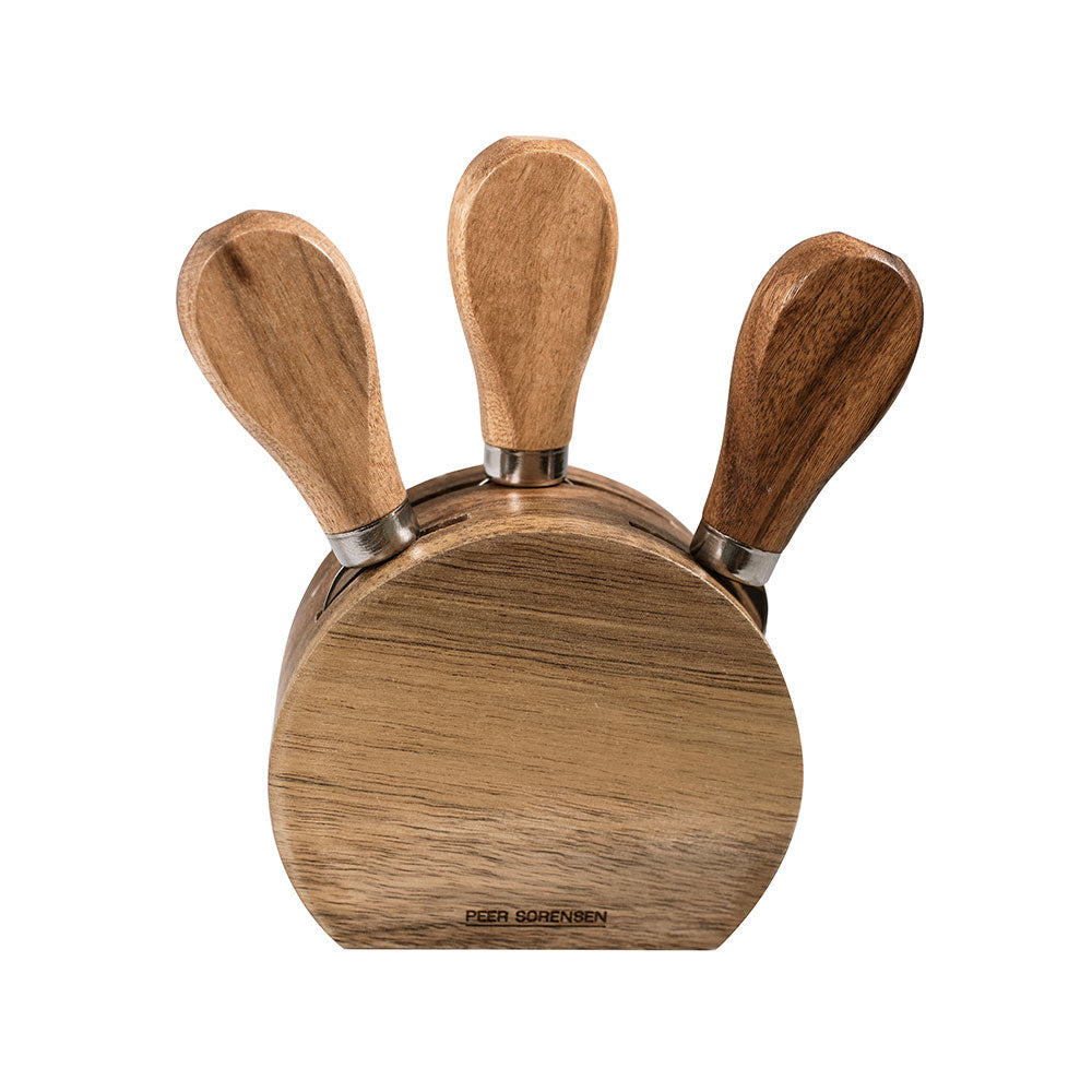 Ensemble de blocs de couteau à fromage Sorensen au cheese acacia