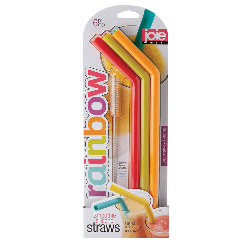 Joie Smoothie Silicone Paille avec pinceau 6pcs