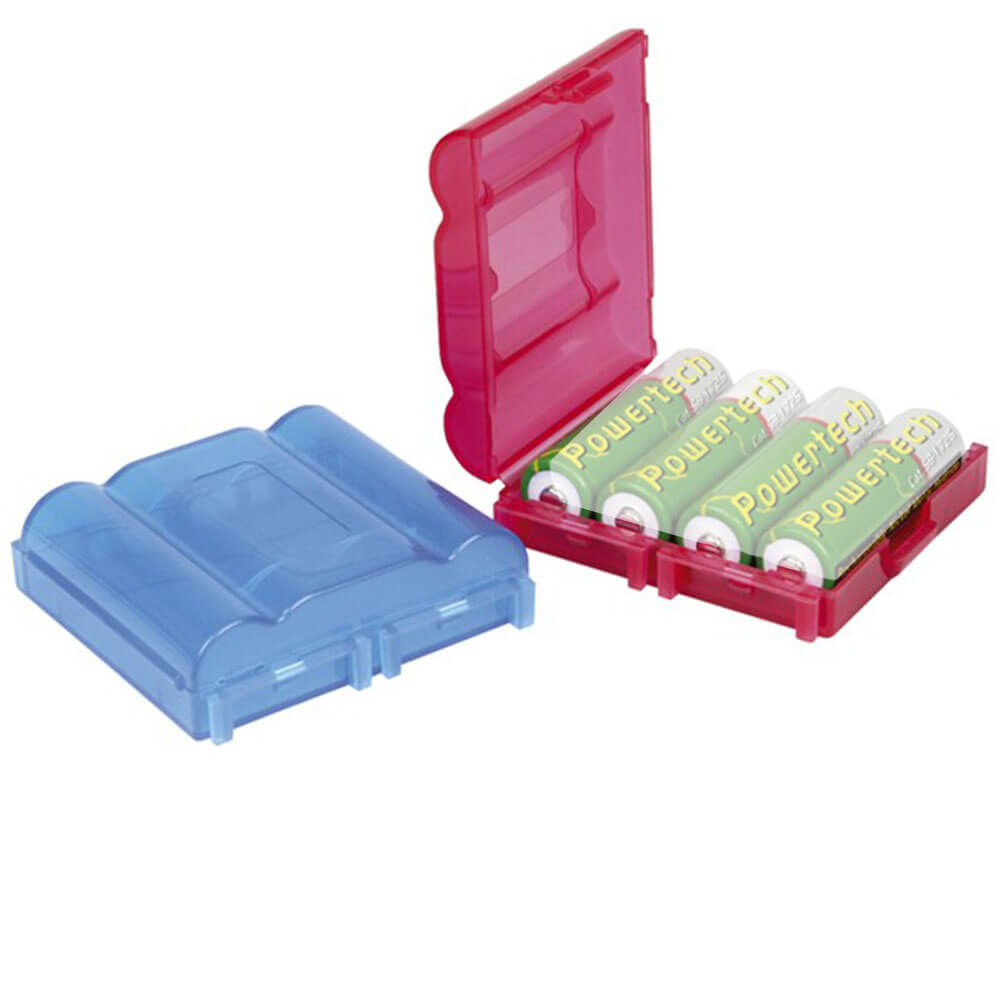 Batterie Case en plastique 2pcs (rouge et bleu)