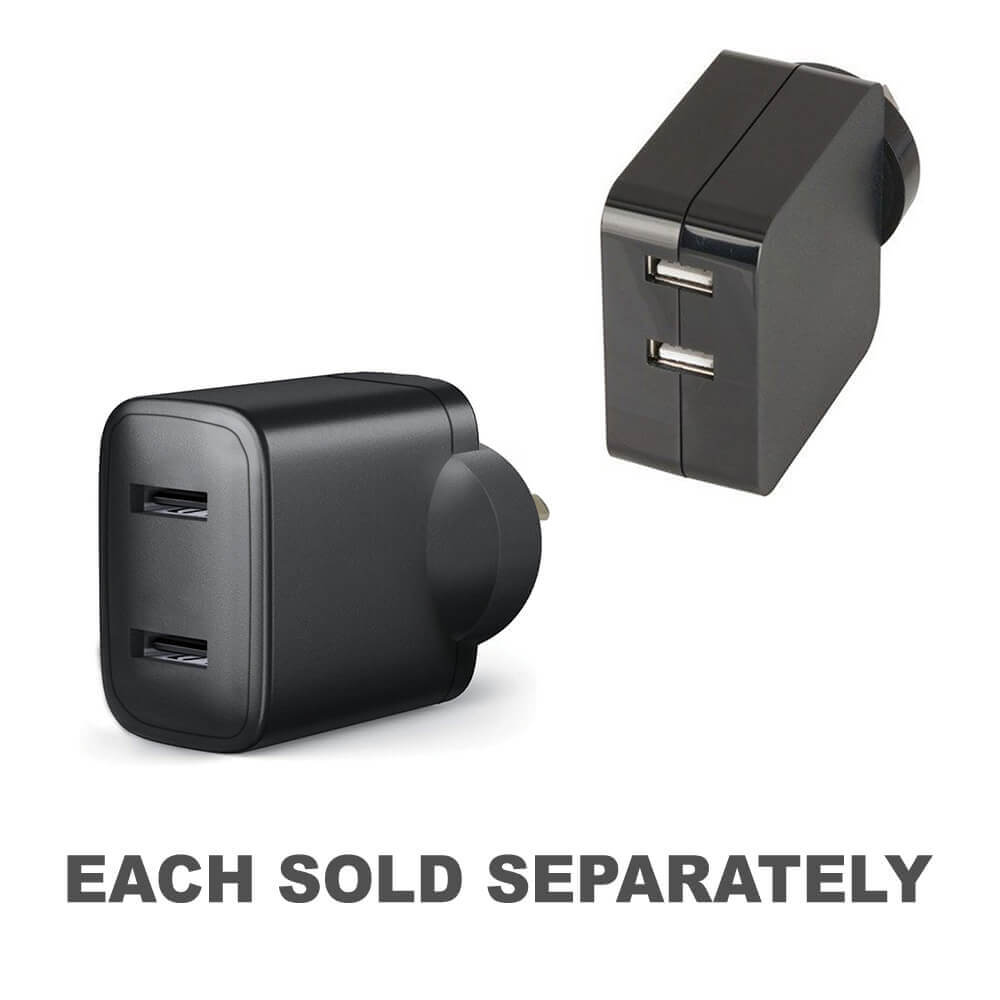 Adaptateur de puissance Double USB Mains Black (5VDC)