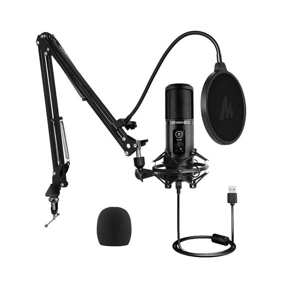 Microphone de podcast professionnel de Maono avec le bras de montage de bureau