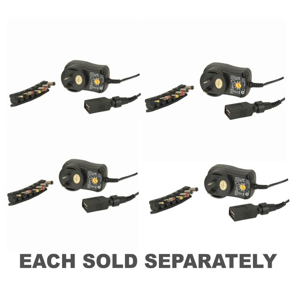 Adaptateur d'alimentation secteur avec 7 bouchons et USB (3-12VDC)