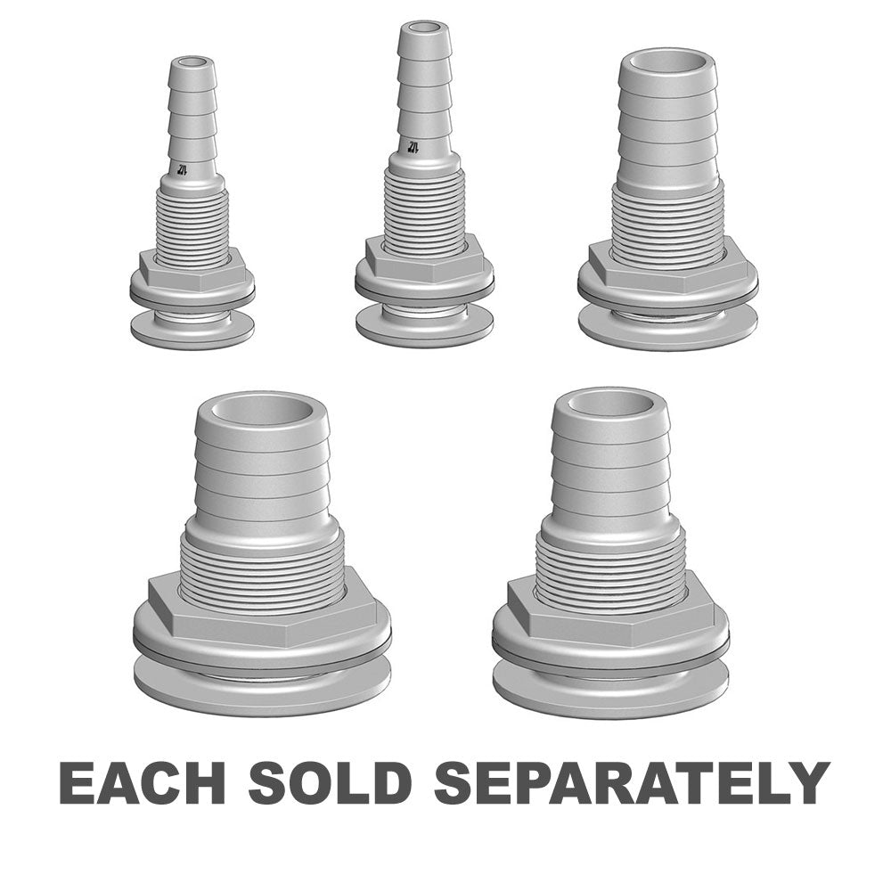 Raccord de peau filetée en polymère avec queue barbelée