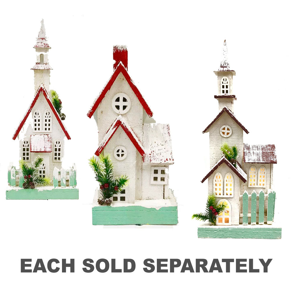 Cabine en rondins de Noël avec toit rouge et lumières LED