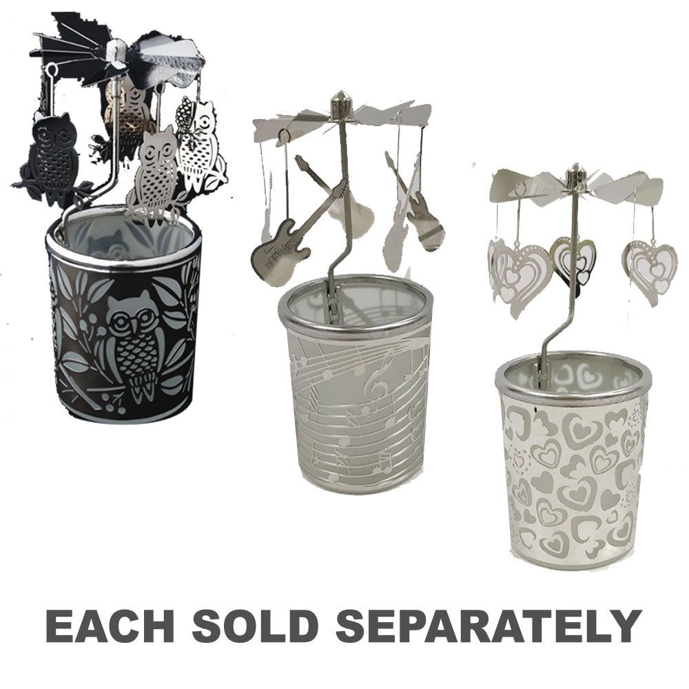 Support de bougie en forme de carrousel avec des lames rotatives