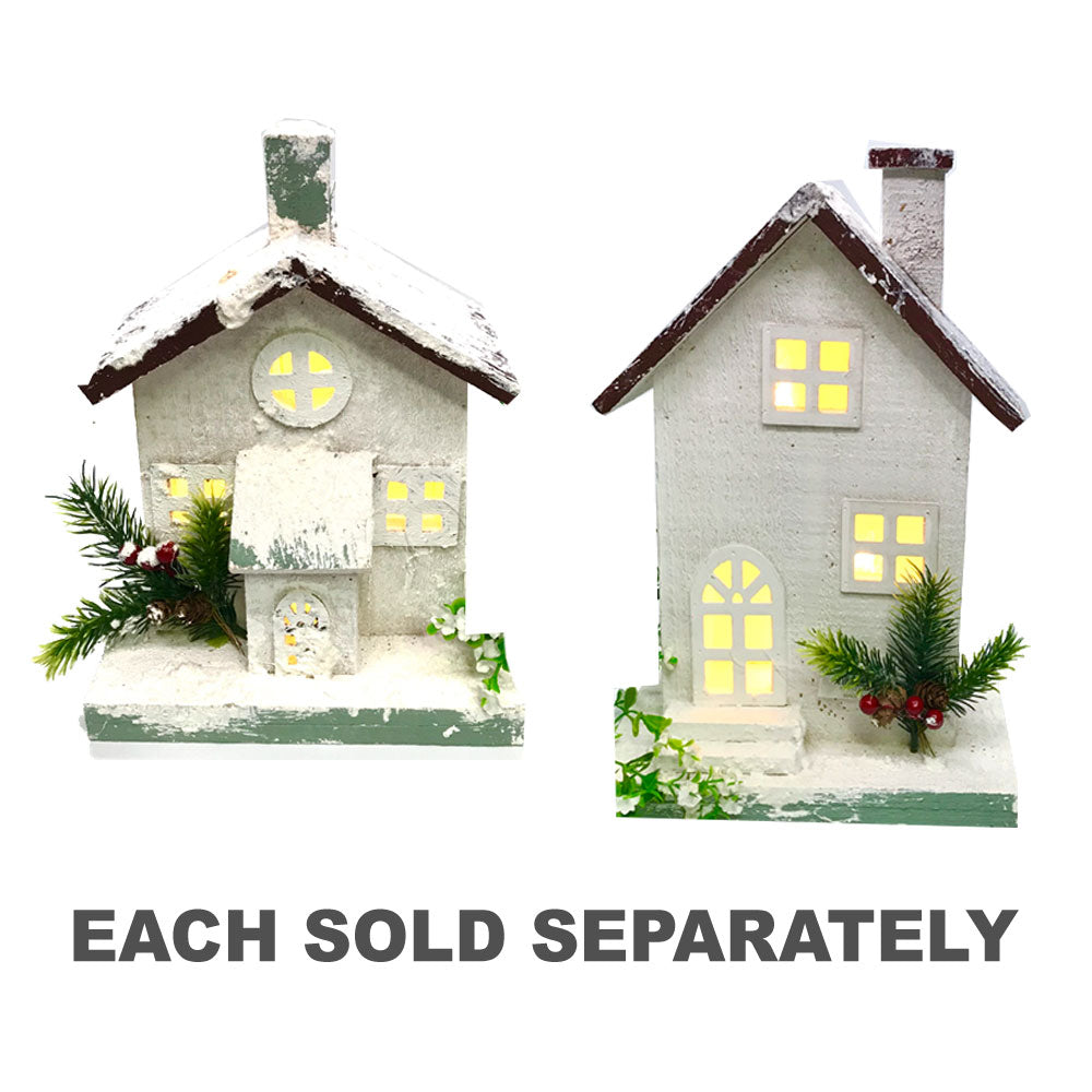 Cabine en rondins de Noël avec toit marron et lumières LED