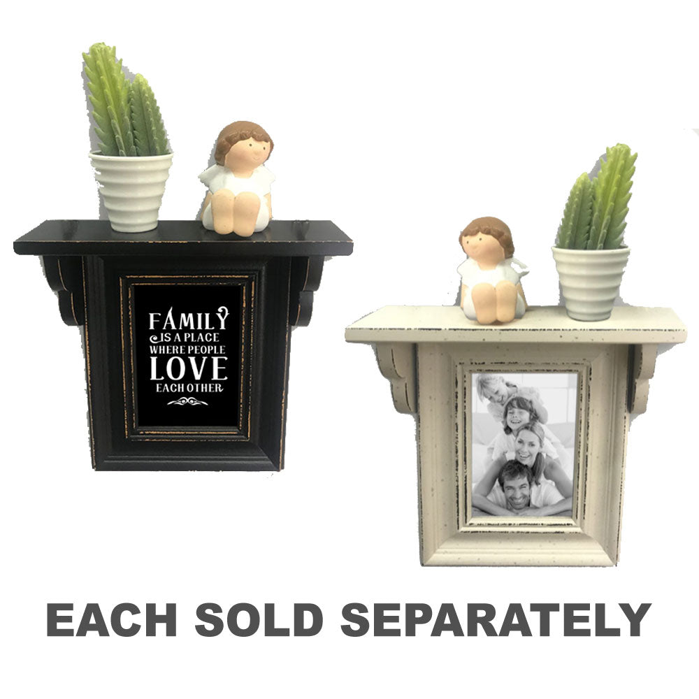 Étagère murale en bois avec cadre photo (24,5x24.5x6,5 cm)