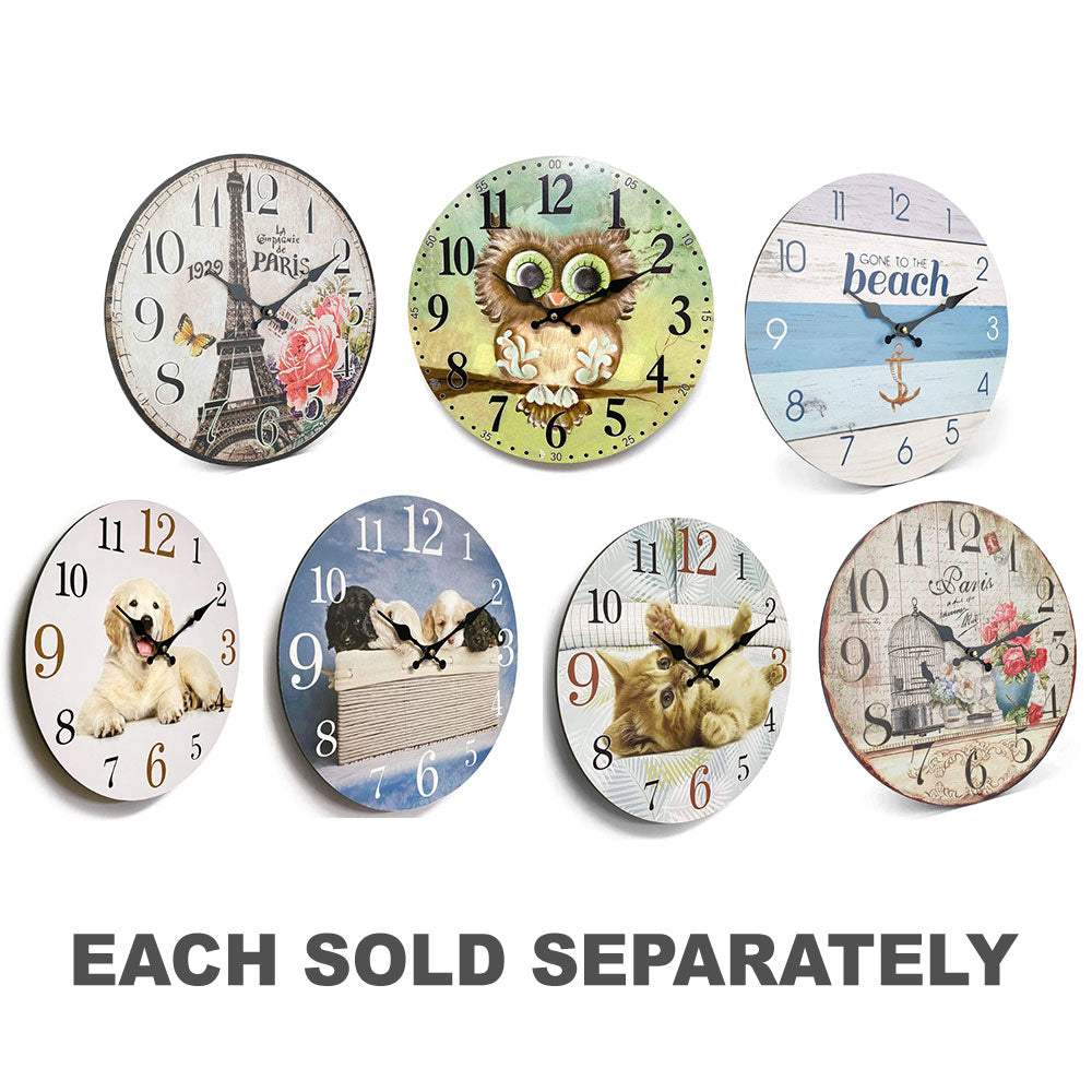 Horloge murale MDF classique 12 "(34x34x2,5 cm)