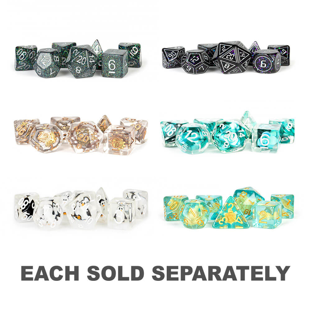 Ensemble de dés polyédrique de résine MDG 16 mm