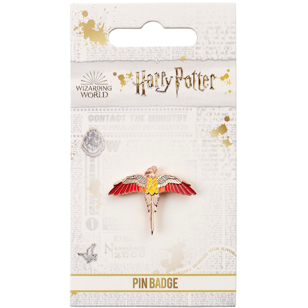 Badge de broche Harry Potter Rose Gold plaqué FAWKES
