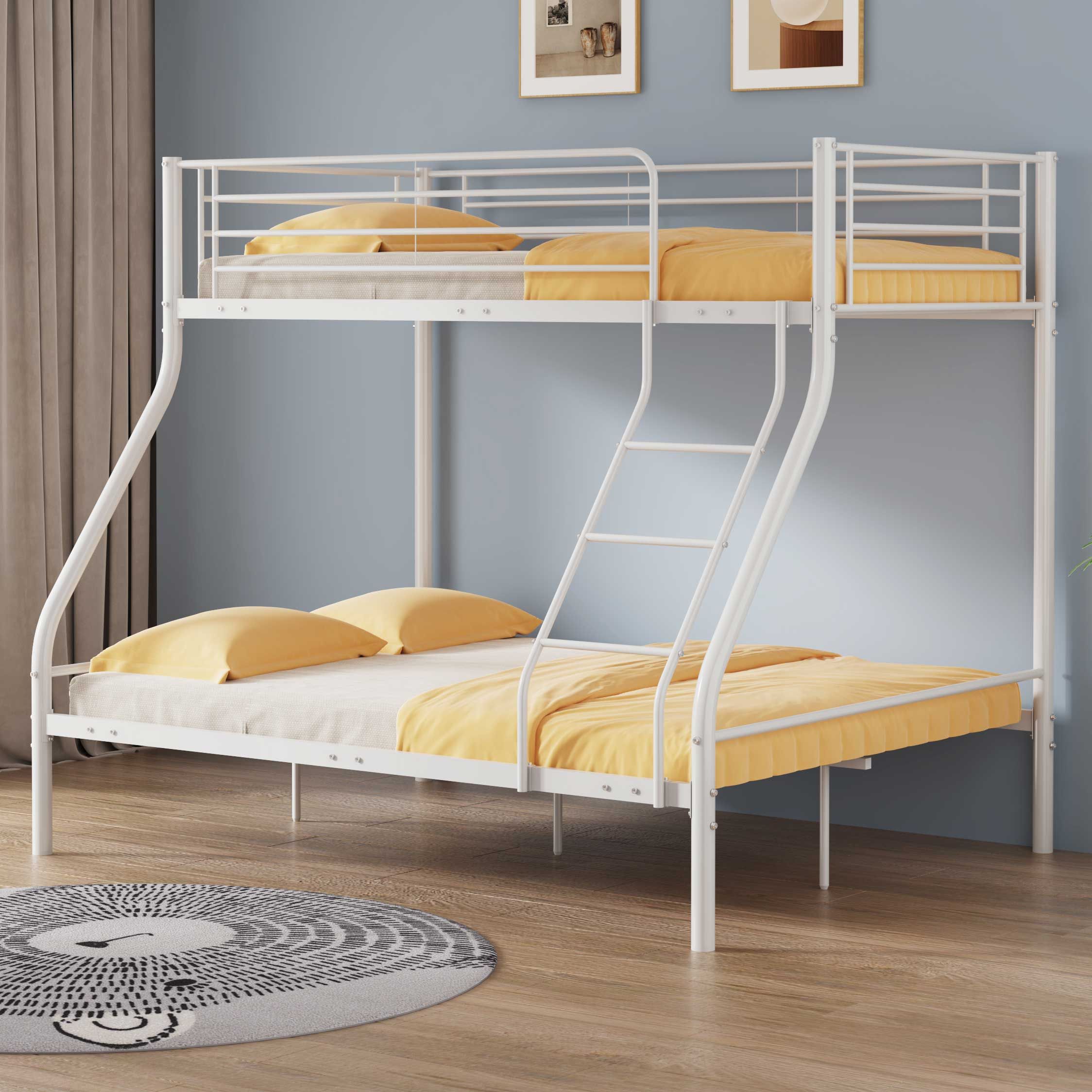 Lit superposé Trixie 90x200 & 140x200 - métal - blanc mat