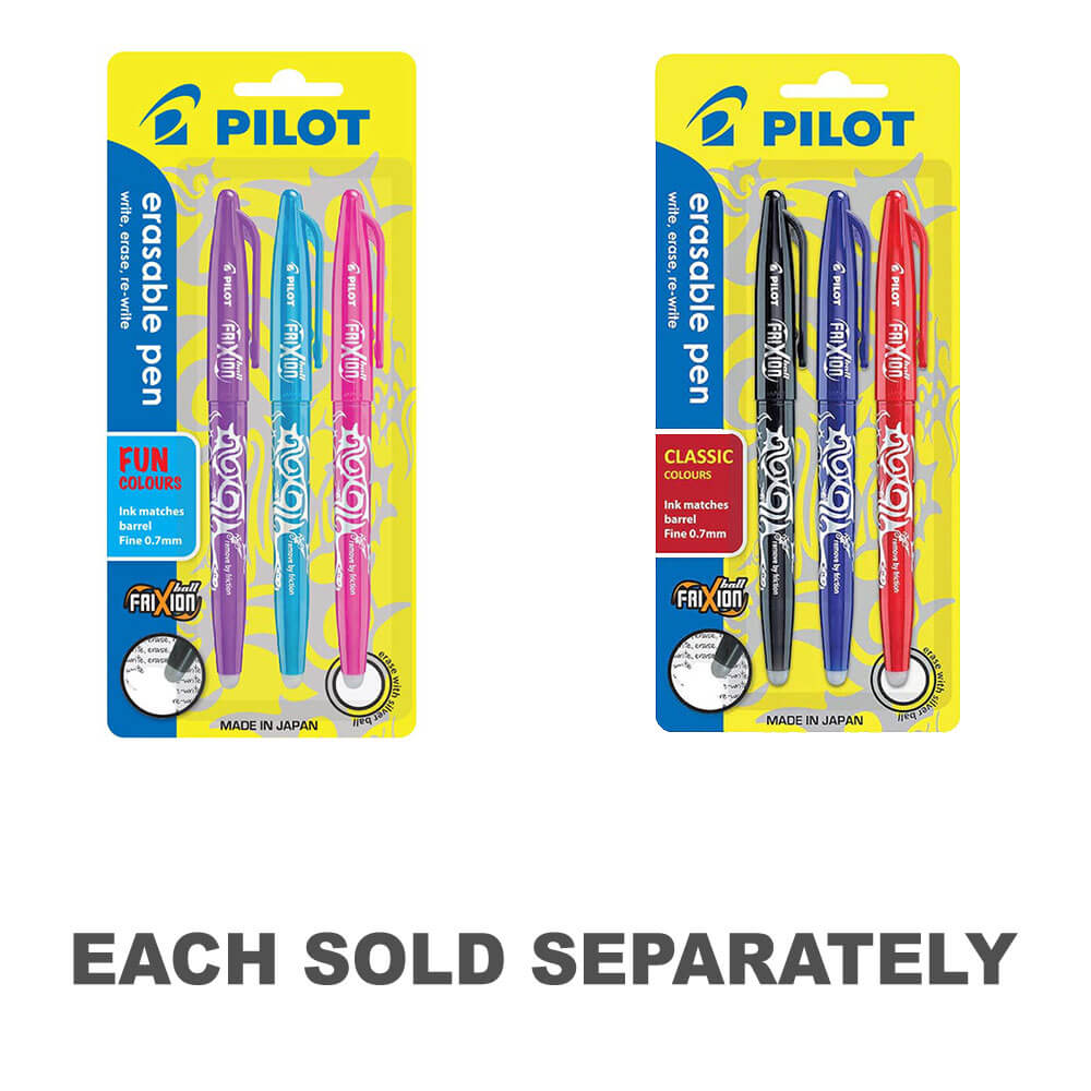 Pilote Frixion Pen Medium 1,0 mm 3pk