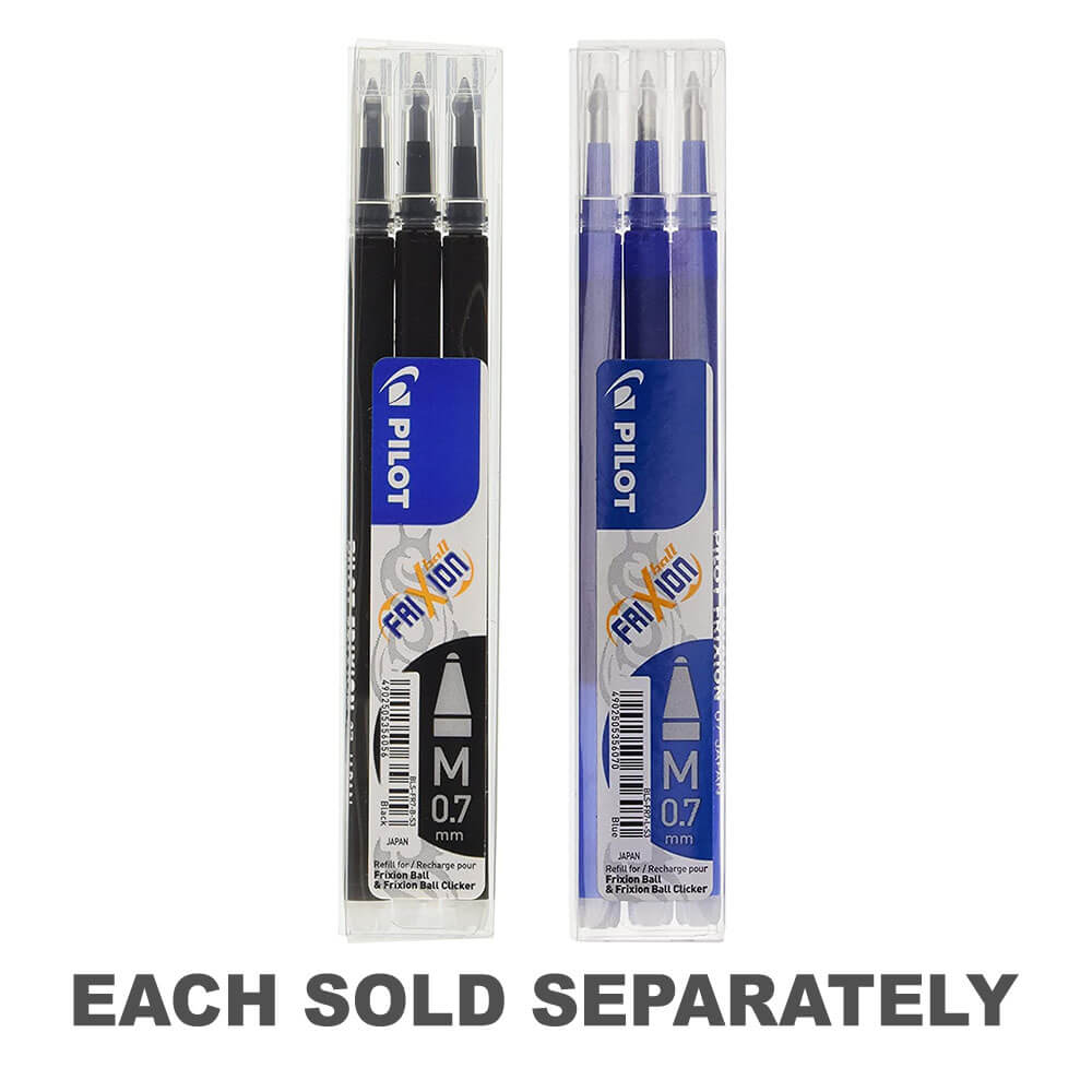 Pilot Frixion Rollerball Pen Read Recharge 0,7 mm Astuce 3pk