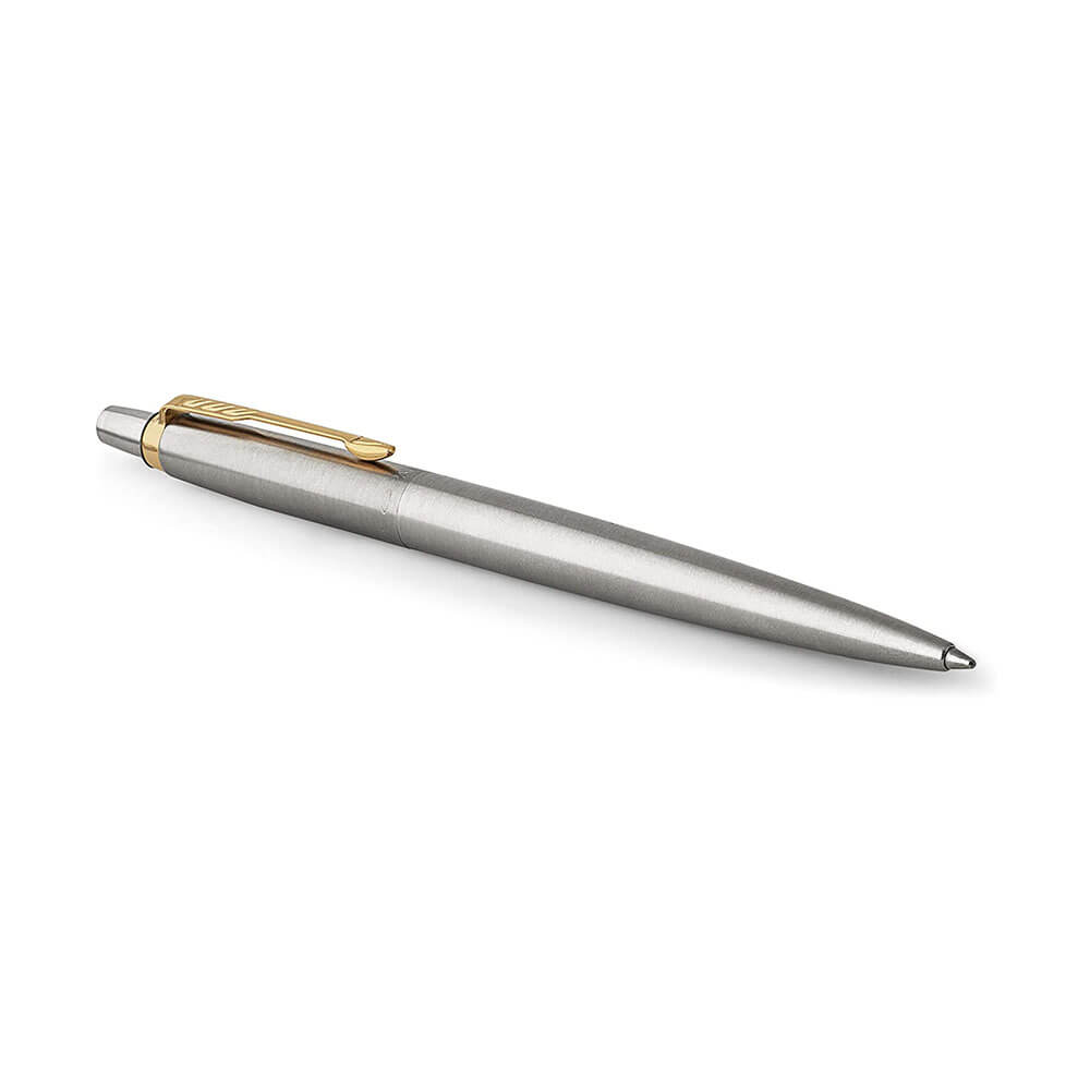 Parker Jotter Steel Gold Trim Ballpoint Point