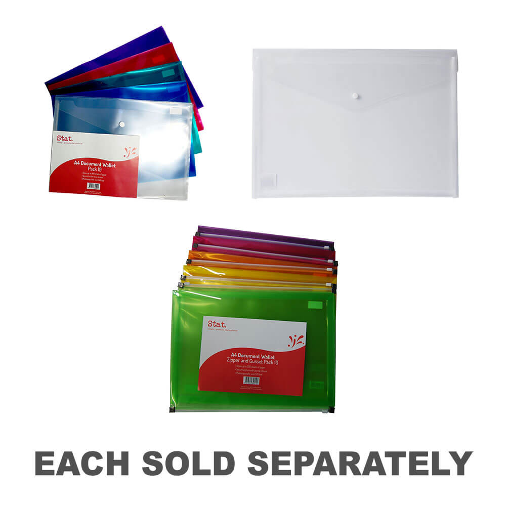 Portefeuille de documents statistiques avec bouton A4 (10pk)