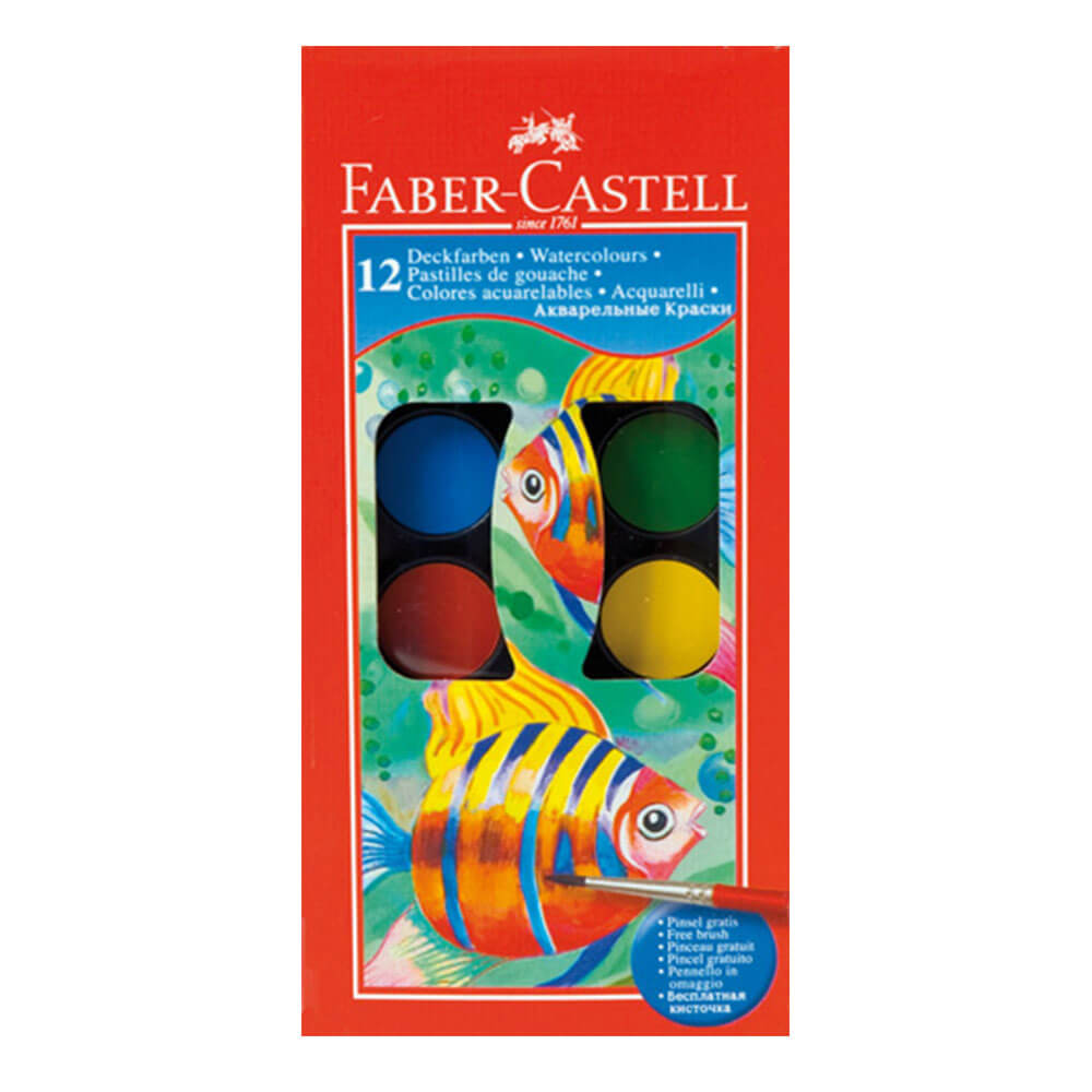 Faber-Castell Deckfarben Aquarelles (12 couleurs)