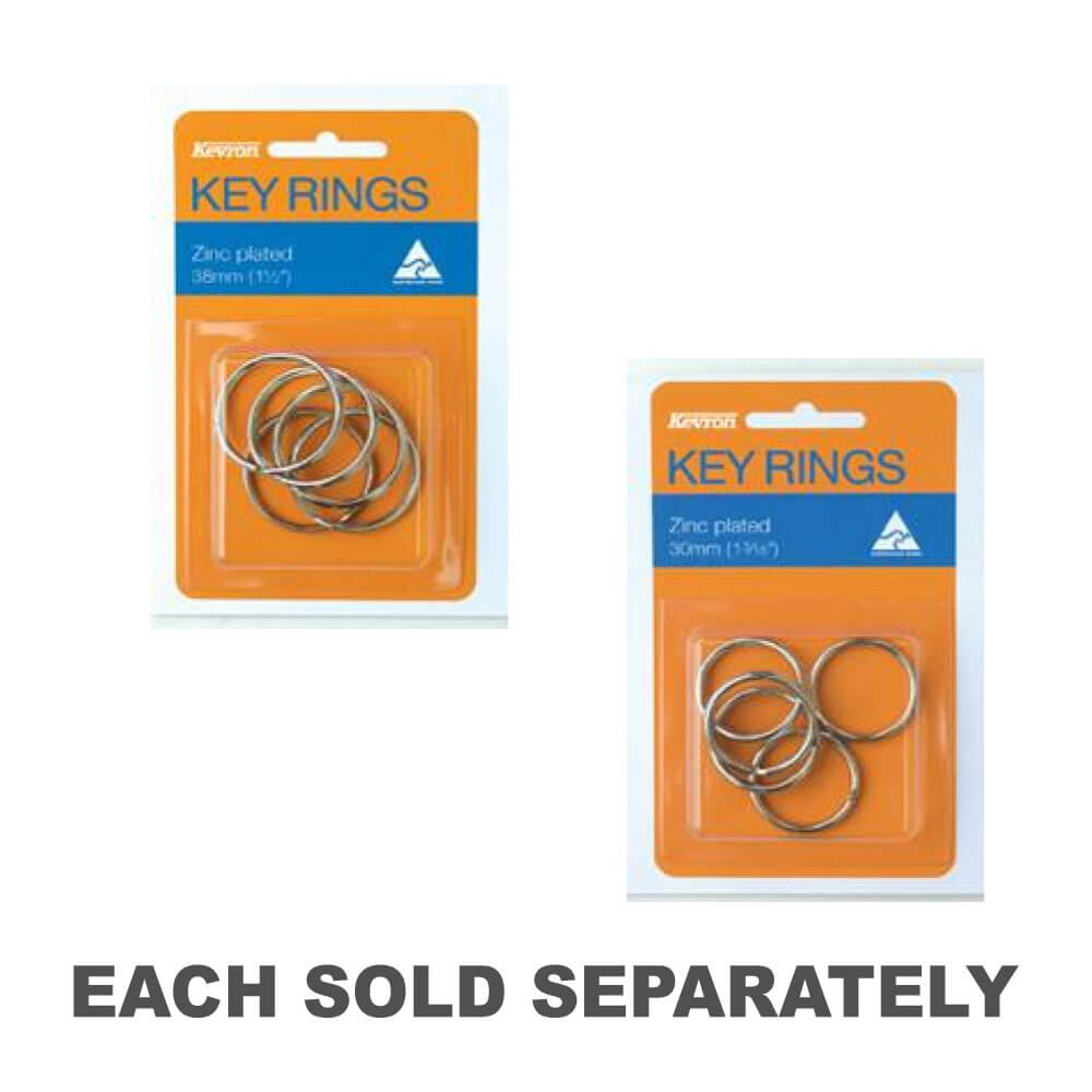 Kevron Key Rings 5pk (zinc plaqué)