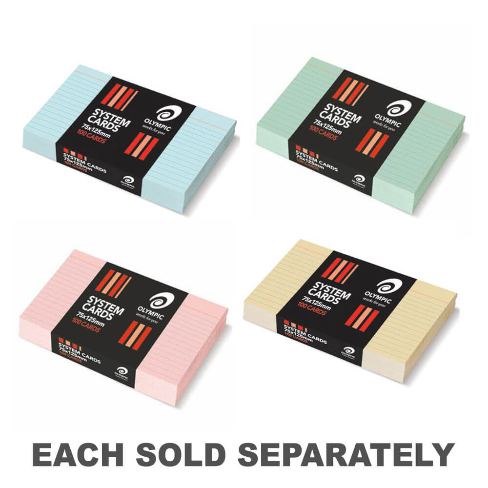 Cartes du système dirigées olympiques 75x125 mm (100pk)