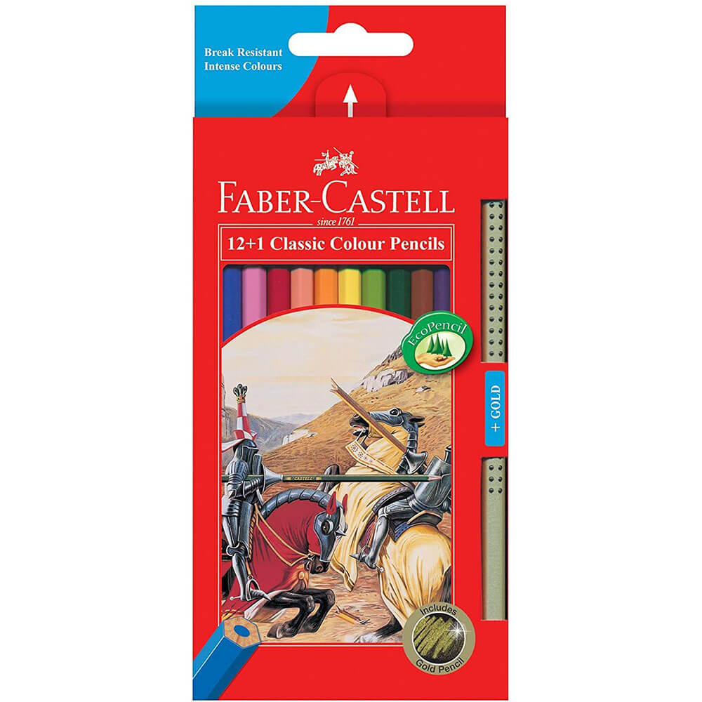 Crayons de couleur classiques Faber-Castell avec or (12pk)
