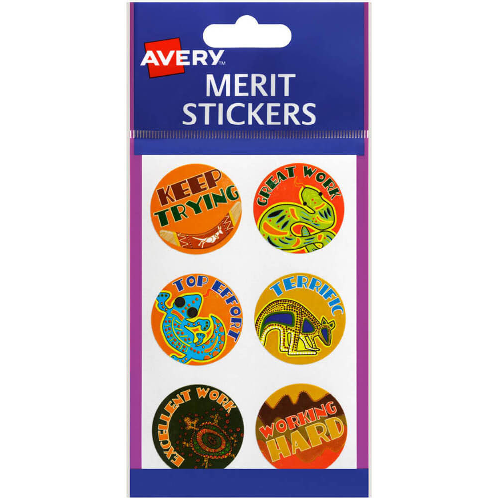 Avery Australian Art Merit Stickers 96pk (assorti)