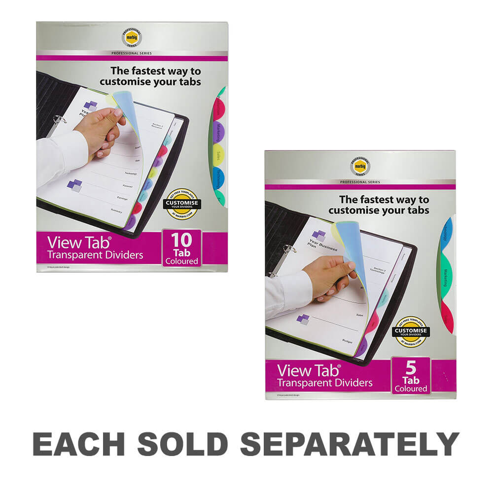 MARBIG View Tab Transparent Dividers A4 (coloré)