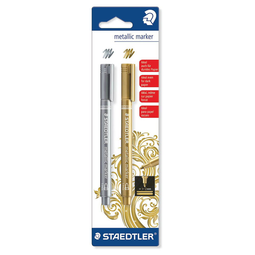 Marqueurs métalliques Staedtler 2pk (or et argent)