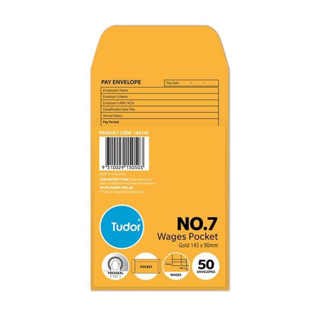Tudor Salages imprimés Enveloppe de poche 145x90mm (or)
