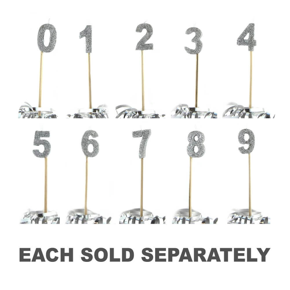 Bougie de bâton long aux paillettes Alpen (argent)