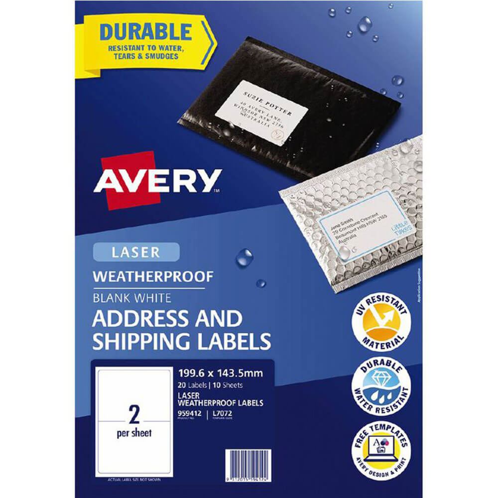 Étiquettes d'adresse et d'expédition Avery au laser (20pcs) (20pcs)