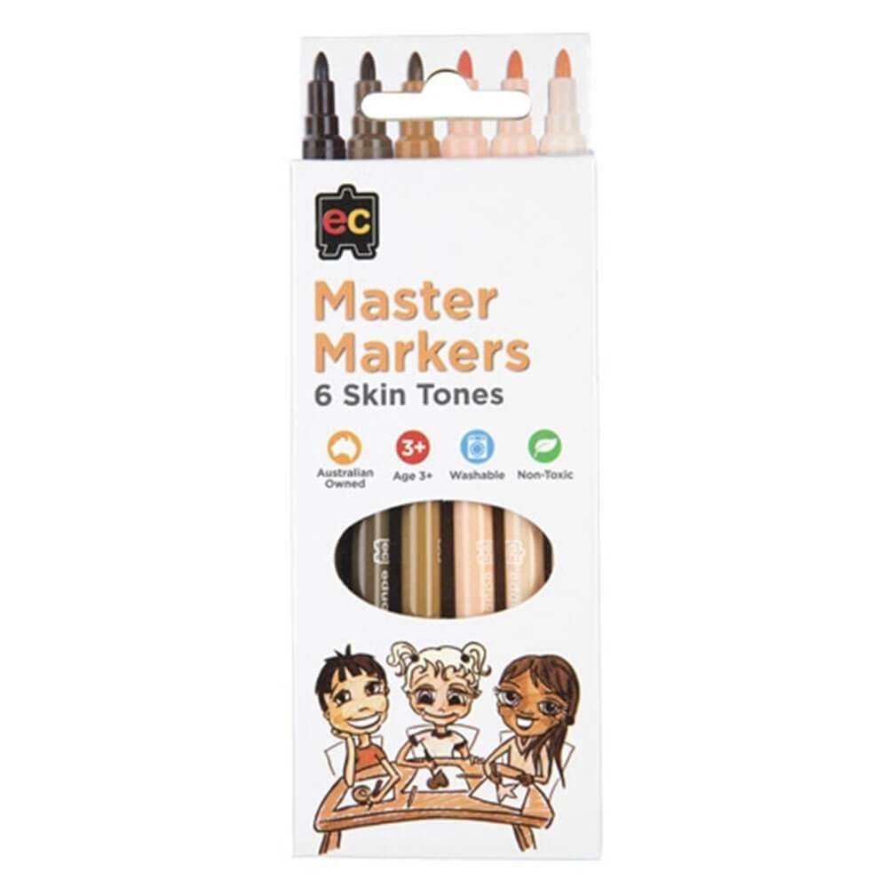 EC Master Skin Tones Marqueurs lavables avec 2,6 mm de plume 6pk