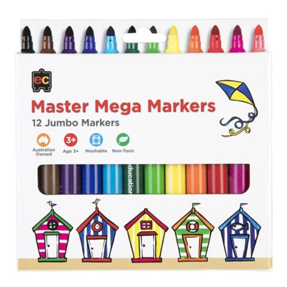 EC Master Mega Jumbo Washable Markers 5,8 mm (12pk)