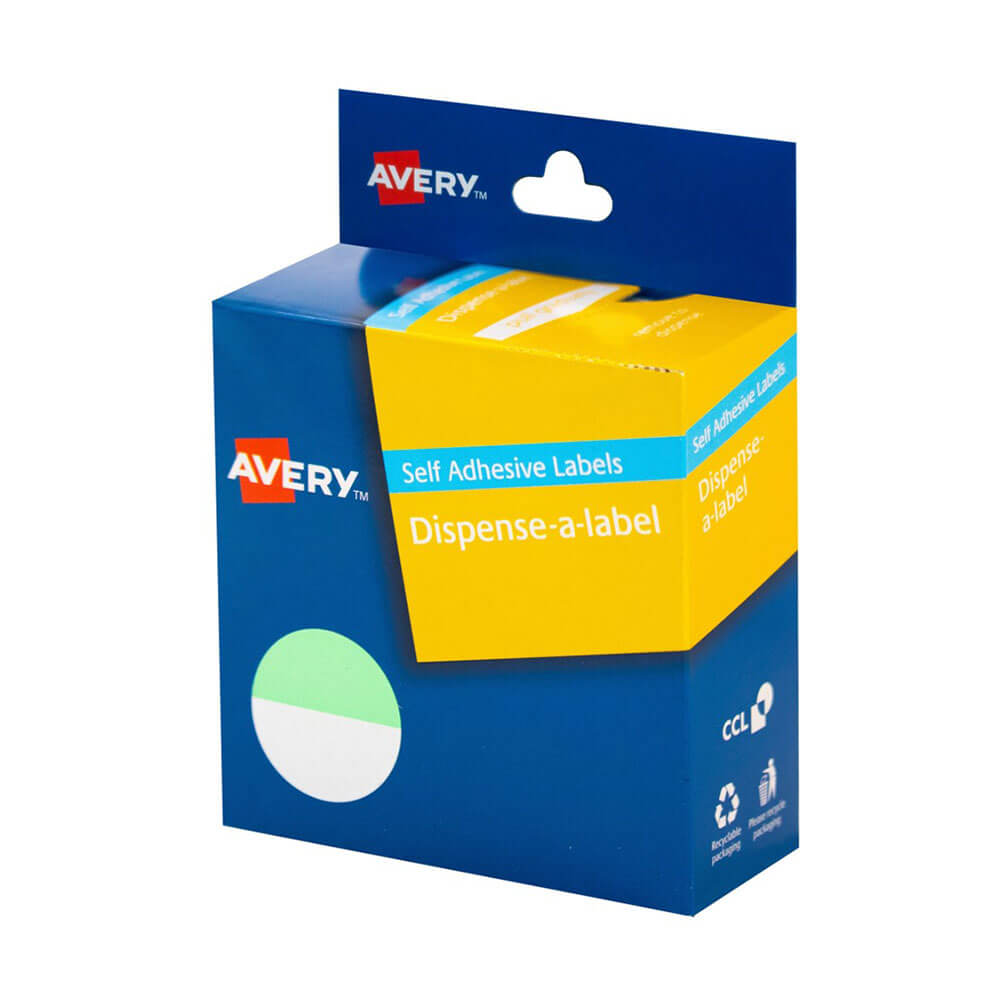Étiquettes à points auto-adhésives Avery 300pcs 24 mm (blanc de menthe)