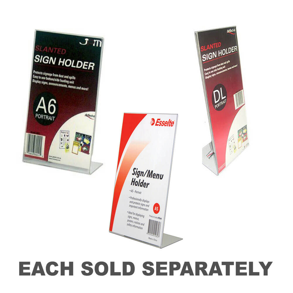 Déflecto Portrait Slante Portrait Sign Sign