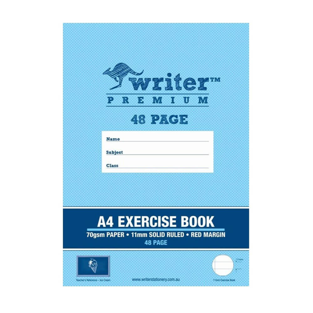 Livre d'exercice 48 pages avec une ligne et une marge gouvernées de 11 mm (A4)