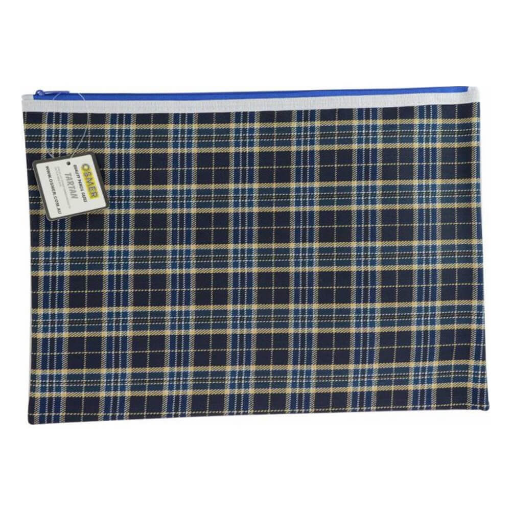 Osmer Tartan 1 Étui au crayon à polyester zip 37,5x26cm (bleu)