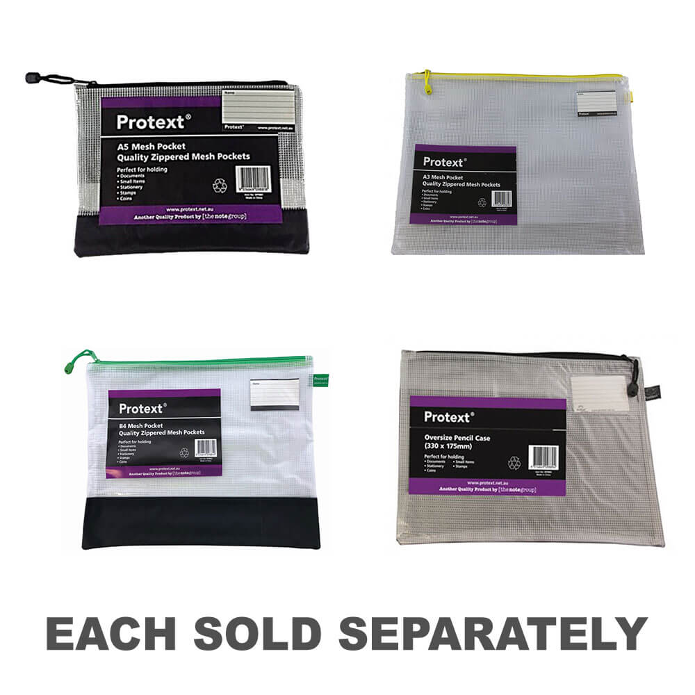 Pouche à maille à fermeture éclair Protext avec porte-notes