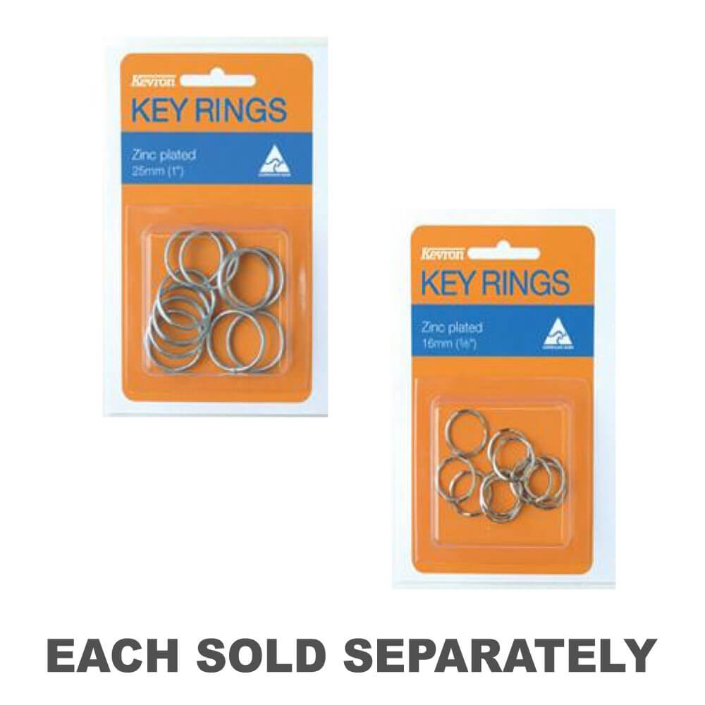 Kevron Key Rings 10pk (zinc plaqué)
