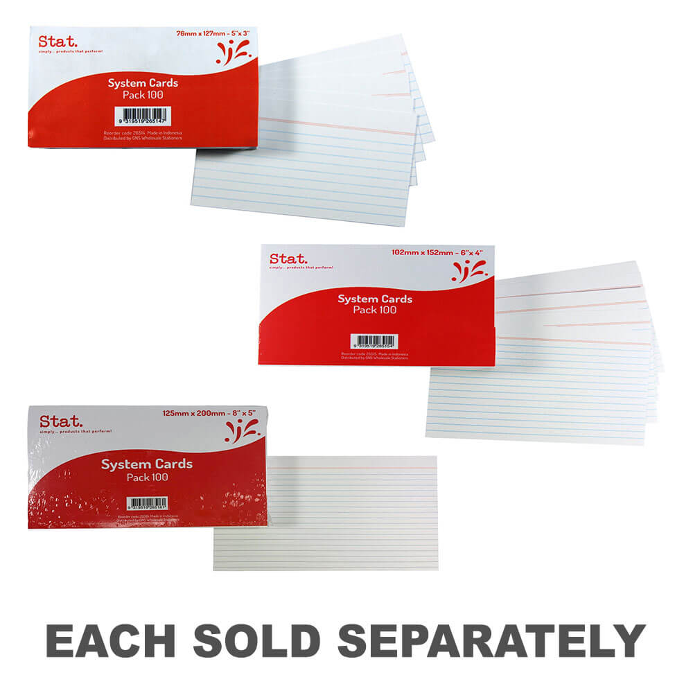 Cartes système dirigées statistiques 100pk (blanc)