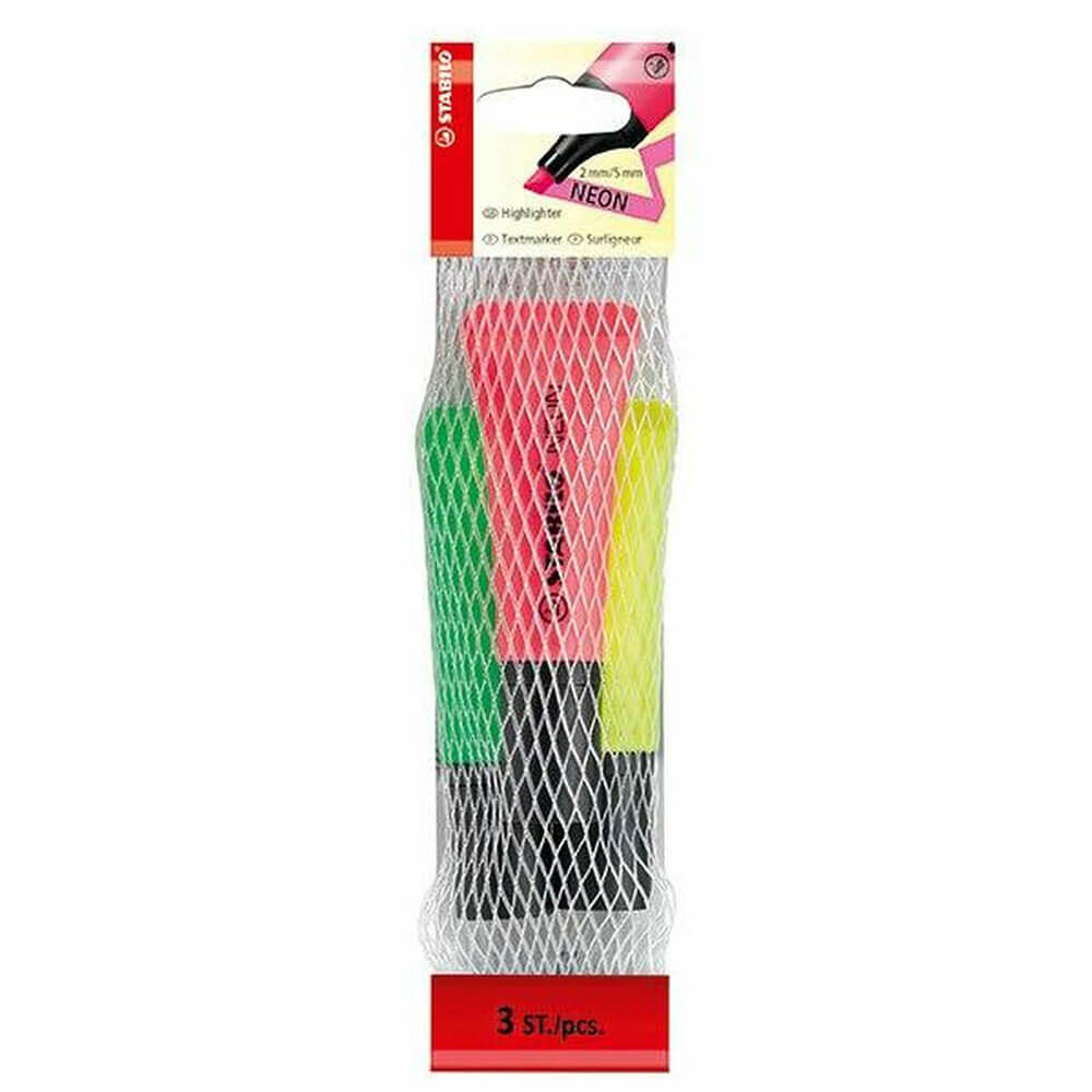 Highlighters de stabililo néon 3pk (assorti)