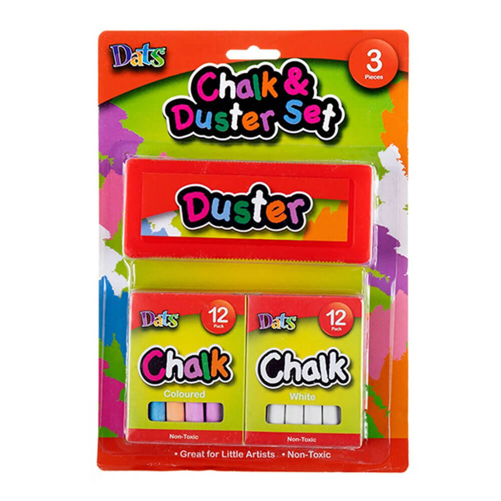 DATS Chalk & Duster Set (craies blanches et colorées)
