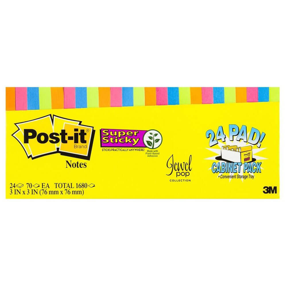 Post-it Rio de Janeiro Super Sticky Notes 76x76mm (24 pads)