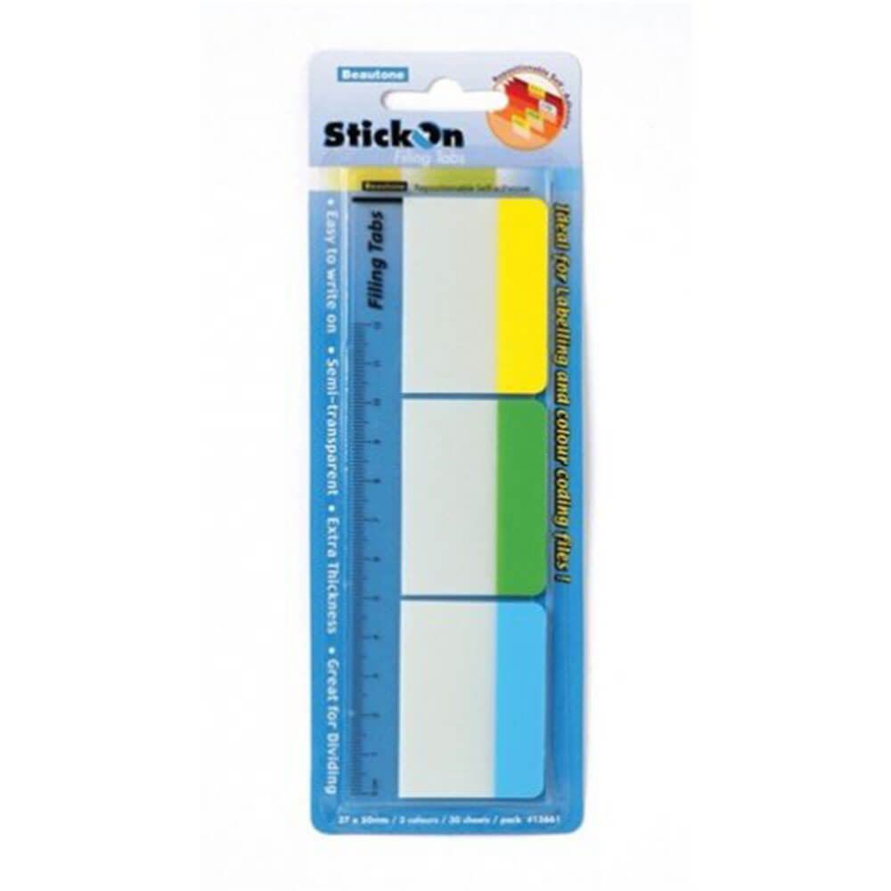 Stick Beautone sur le classement des onglets 30 feuilles 37x50 mm (3 couleurs)