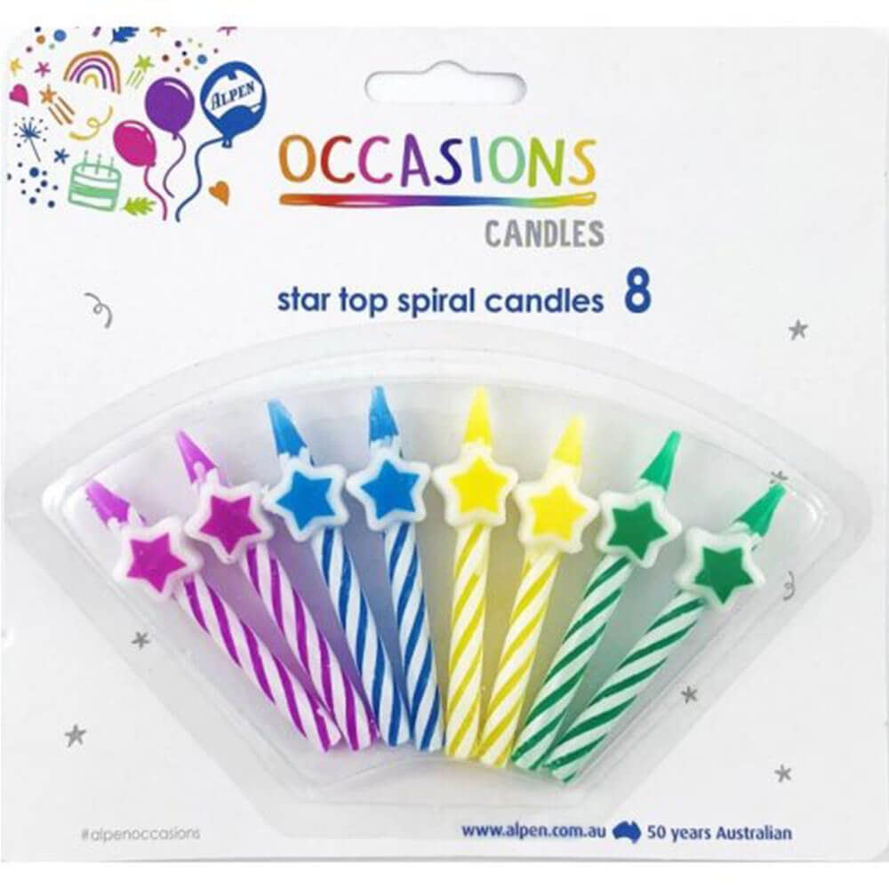 Bougies en spirale Alpen Star Top (8pk)